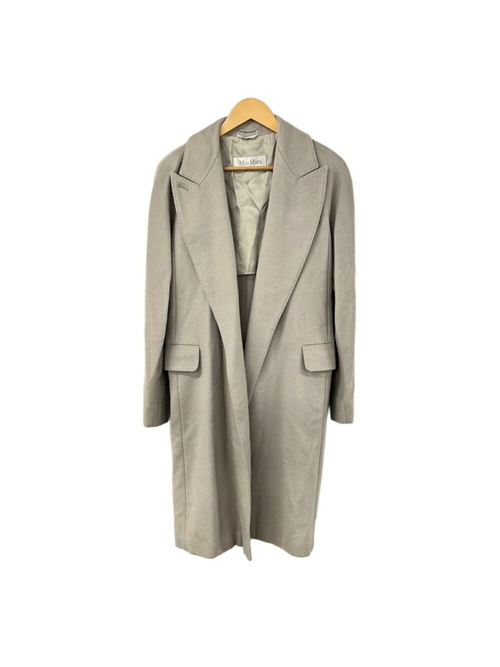 Max Mara Coat M Light Gray Cashmere Angolan Mixed 40